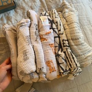 7 Aden + Anais swaddles!